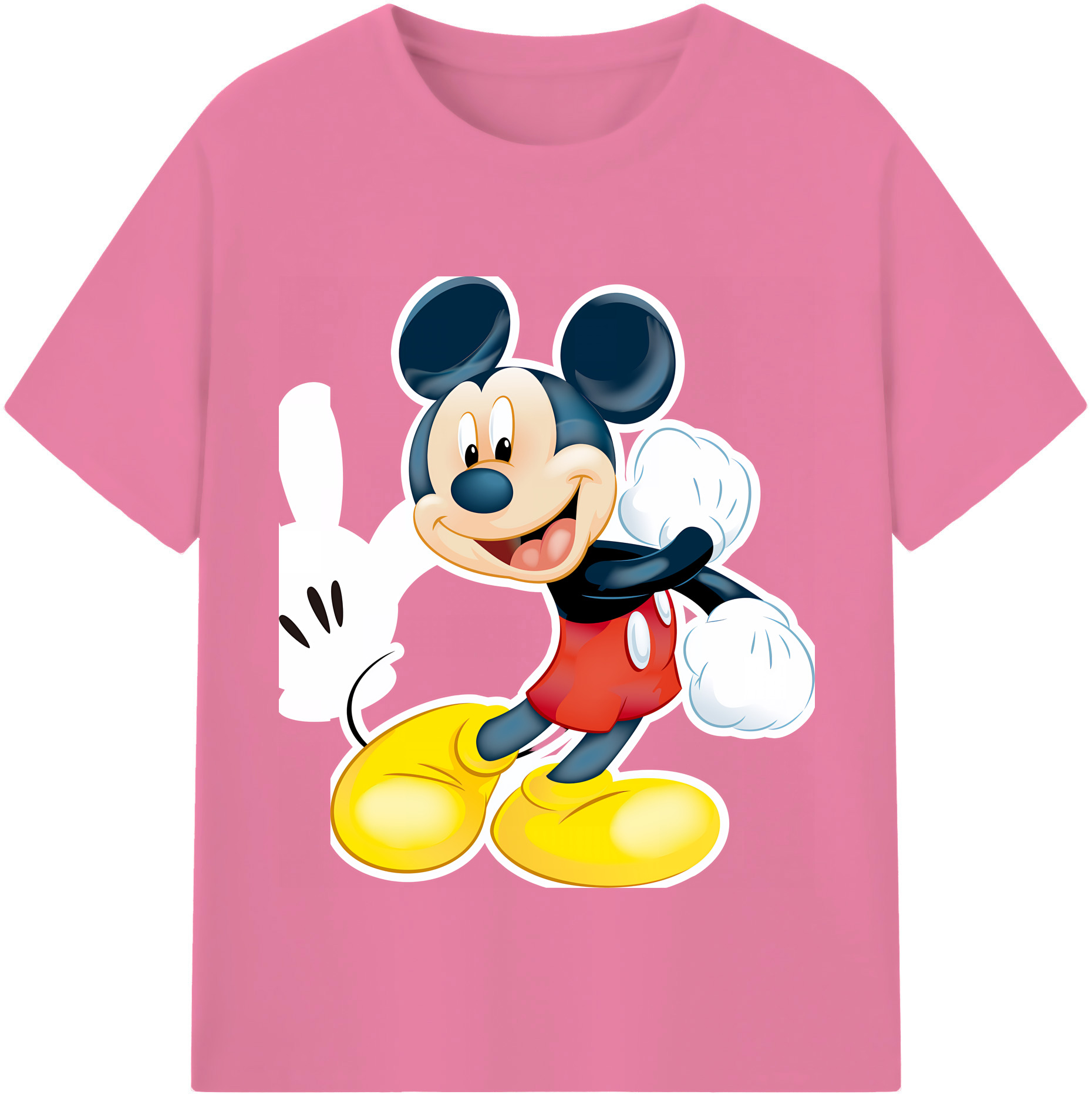 （画像用） ミッキーマウス Mickey Mouse 綿100％半袖Tシャツ（フロントプリント）